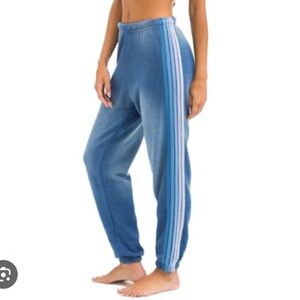 Aviator Nation Faded Water Sweatpants with Stripes S